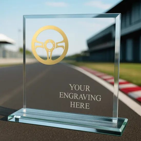 Titanium Glass and Metal Fusion Motor Sport Trophy