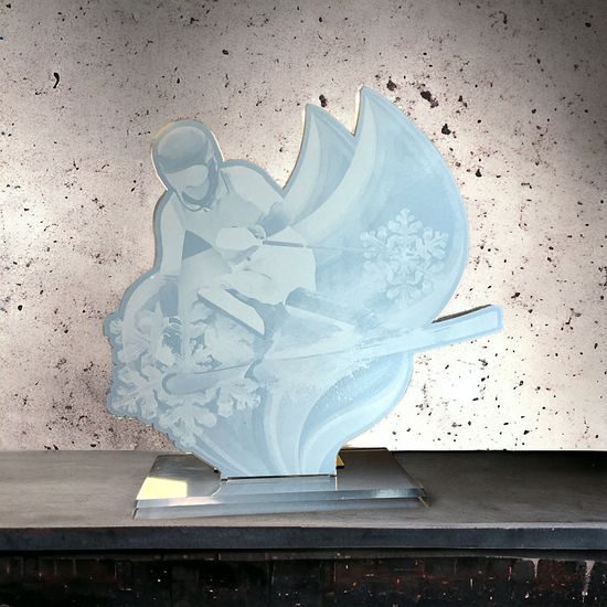 Cannes Printed Acrylic Women Skiing Trophy