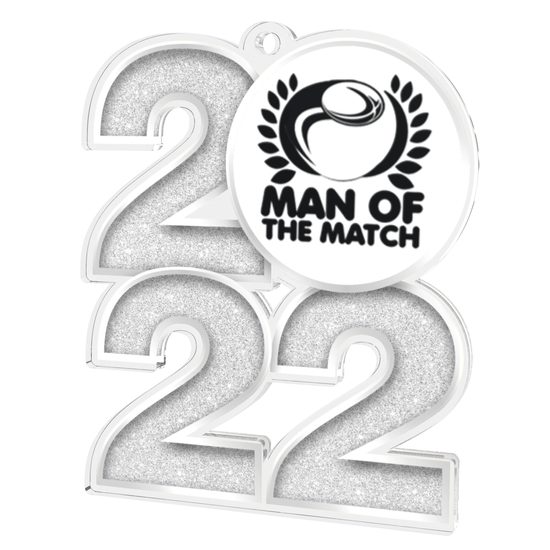Rugby Man of the Match 2022 Silver Acrylic Medal