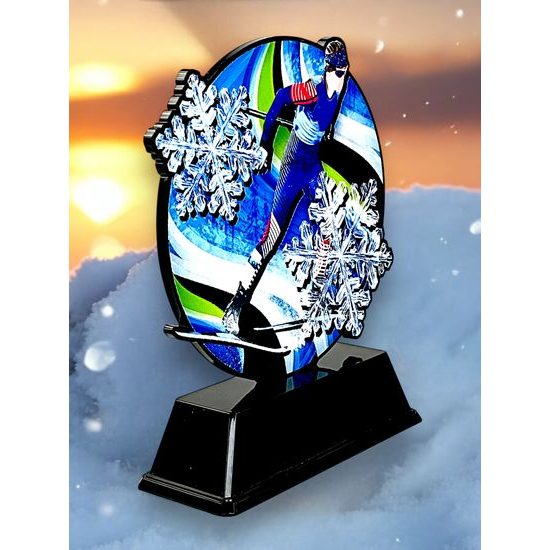 Roswell Black Acrylic Cross Country Skiing Trophy