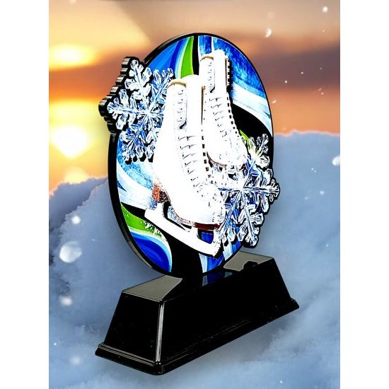 Roswell Black Acrylic Ice Skating Trophy