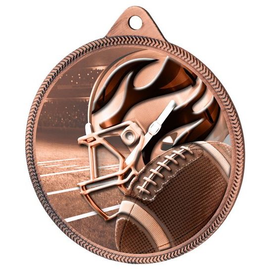 Football Classic Texture 3D Print Bronze Medal