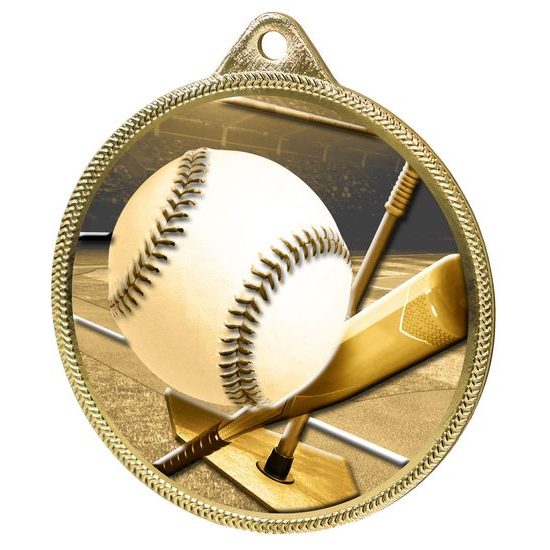 Baseball Homerun Classic Texture 3D Print Gold Medal