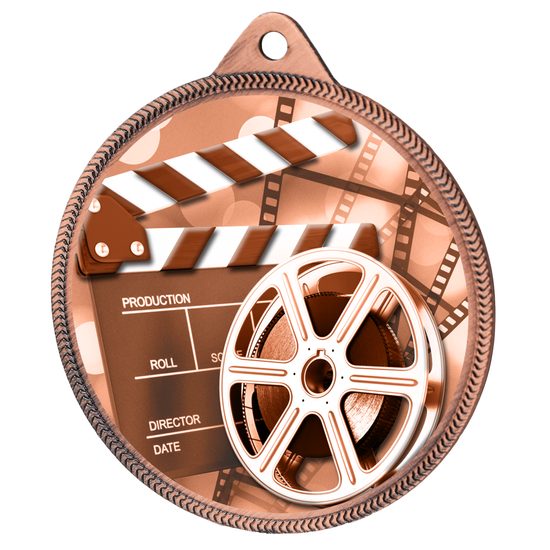 Film Classic Texture 3D Print Bronze Medal