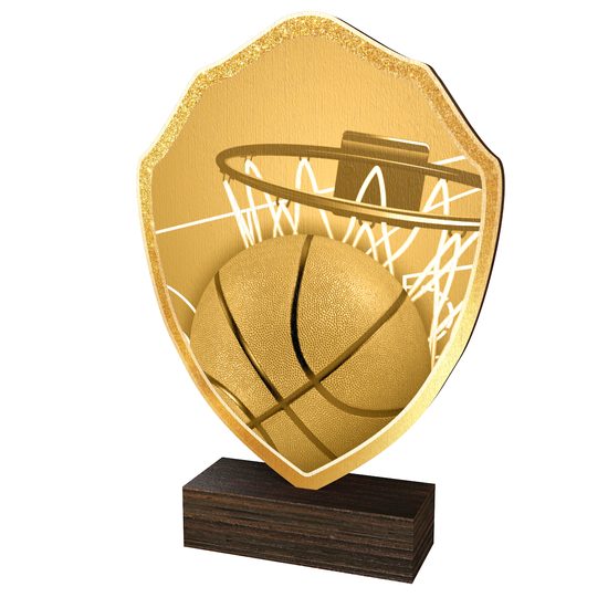 Arden Classic Basketball Real Wood Shield Trophy