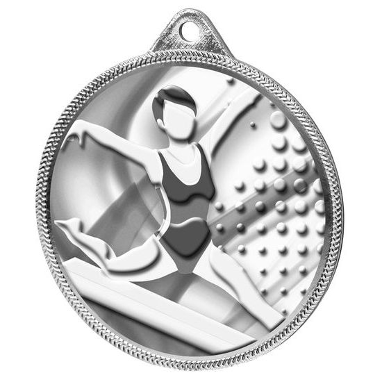 Gymnastics Girls Classic Texture 3D Print Silver Medal