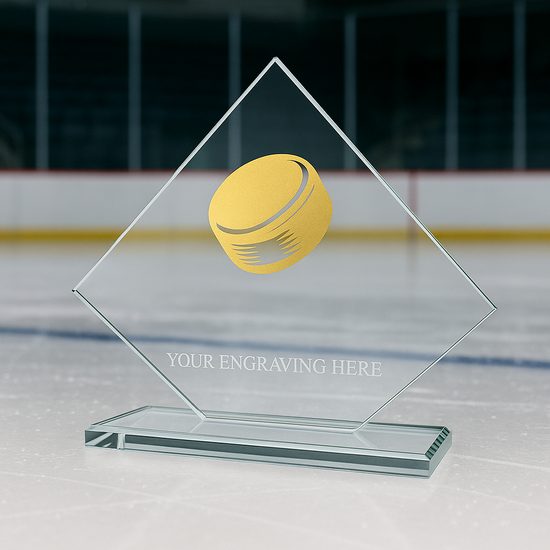 Vanguard Glass and Metal Fusion Ice Hockey Trophy