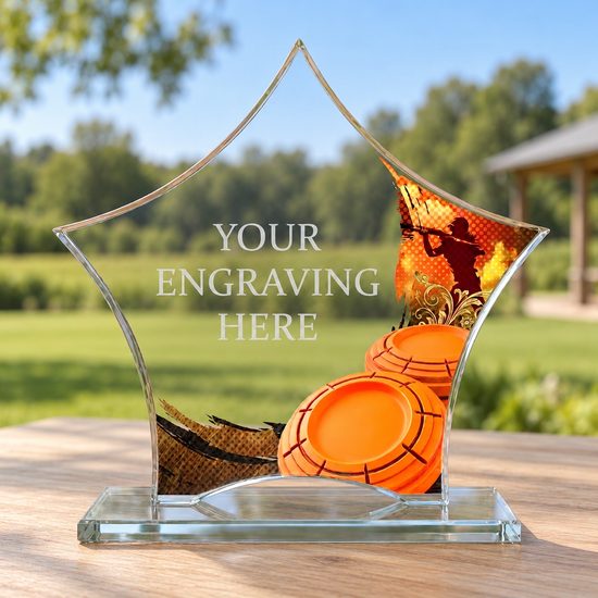Ovalo Clay Pigeon Sooting Star Glass Award