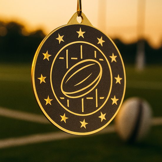 Valor Stainless Rugby Medal