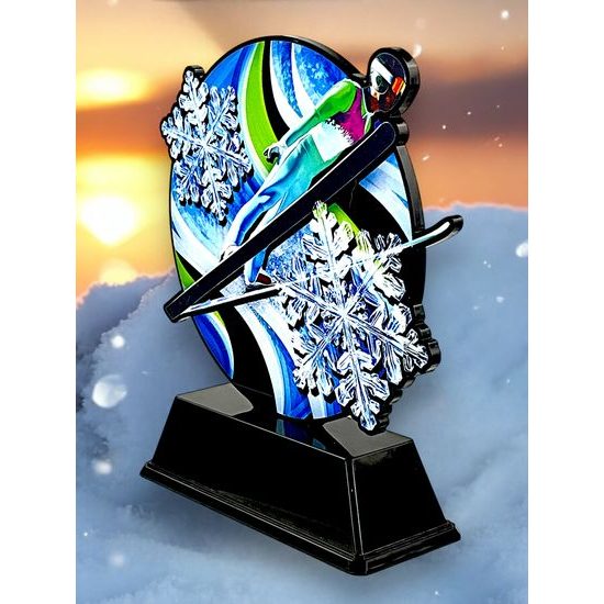 Roswell Black Acrylic Ski Jumping Trophy