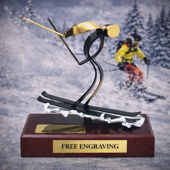 Barcelona Skiing Handmade Metal Trophy