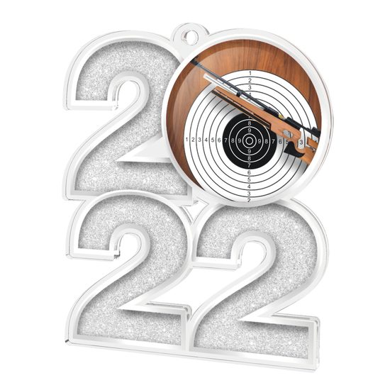 Rifle Shooting Silver Acrylic 2022 Medal