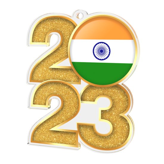 India Flag Bronze Acrylic 2023 Medal