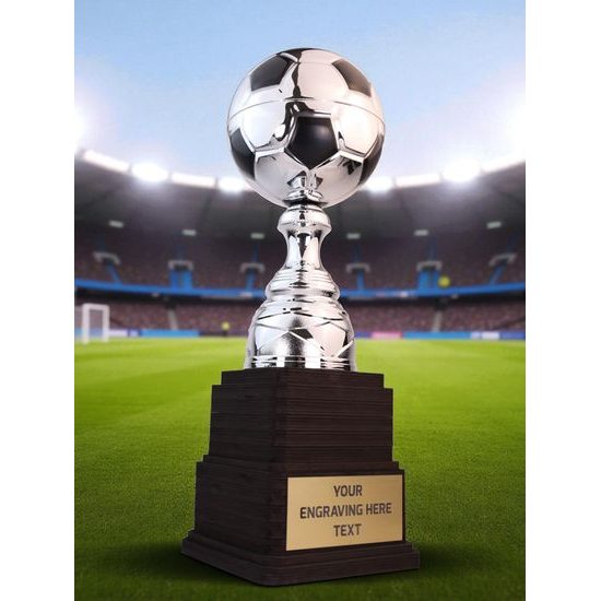 Sealy Silver and Black Tower Soccer Trophy