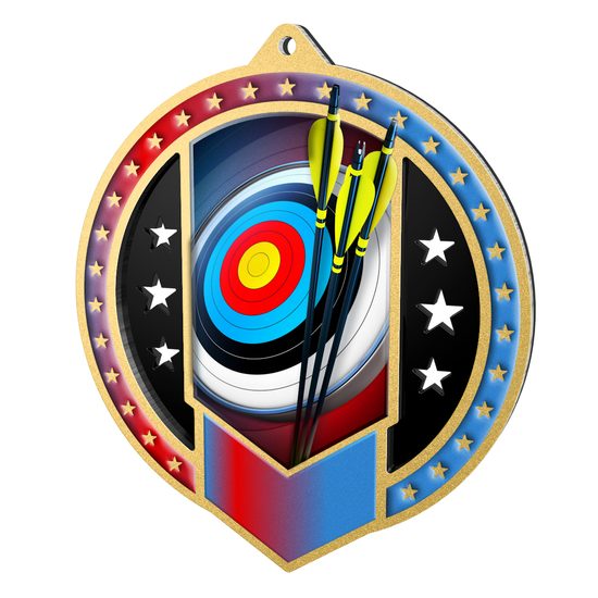 Noir Stainless Steel Archery Medal