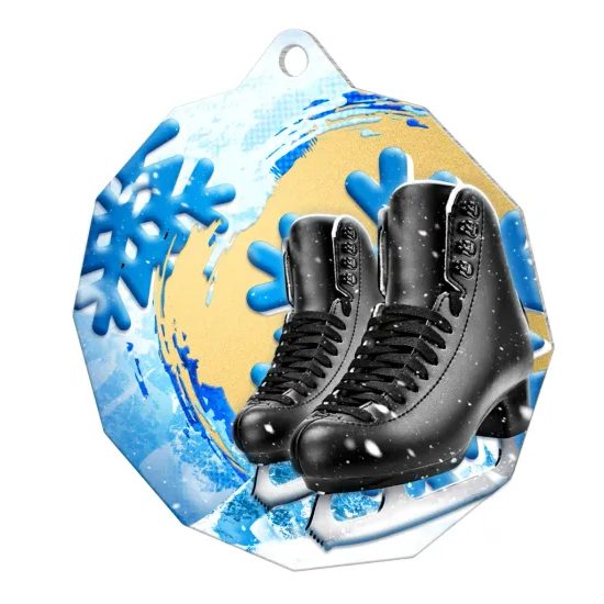 Polygon Stainless Steel Ice Skating Medal