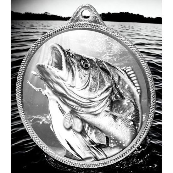 Carp Fishing Texture Classic Print Silver Medal