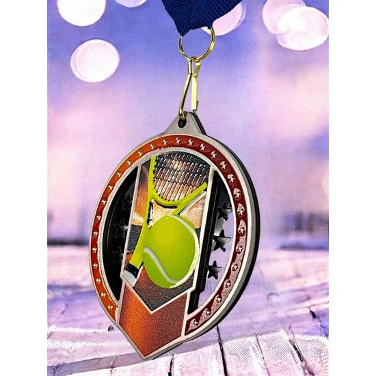 Noir Stainless Steel Tennis Medal