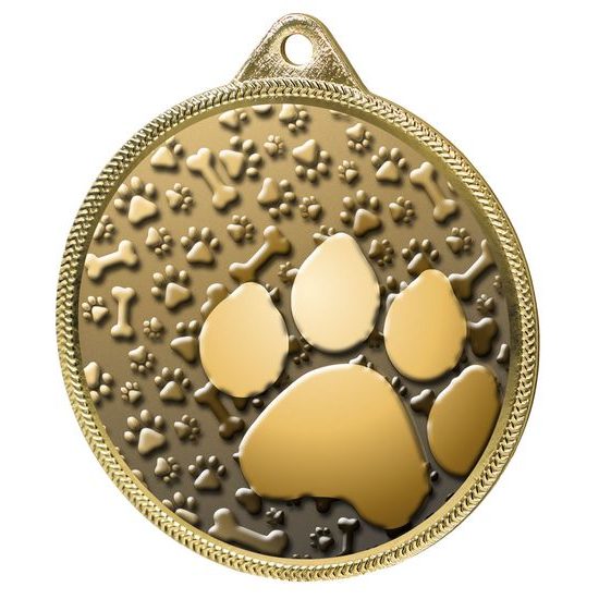 Dog Paw Classic Texture 3D Print Gold Medal