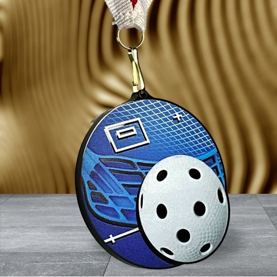 Rincon black acrylic Floorball medal