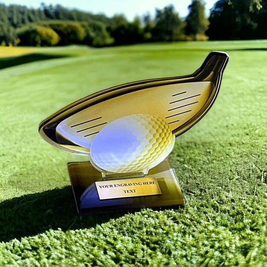 Cannes Printed Acrylic Golf Trophy