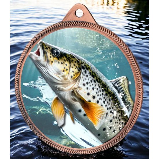 Trout Fishing Texture Print Bronze Medal
