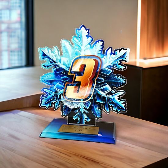 Cannes Printed Acrylic Snowflake 3 Trophy