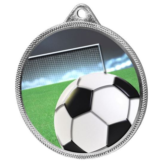 Soccer Color Texture 3D Print Silver Medal