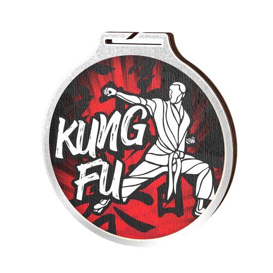 Habitat Kung Fu Silver Eco Friendly Wooden Medal