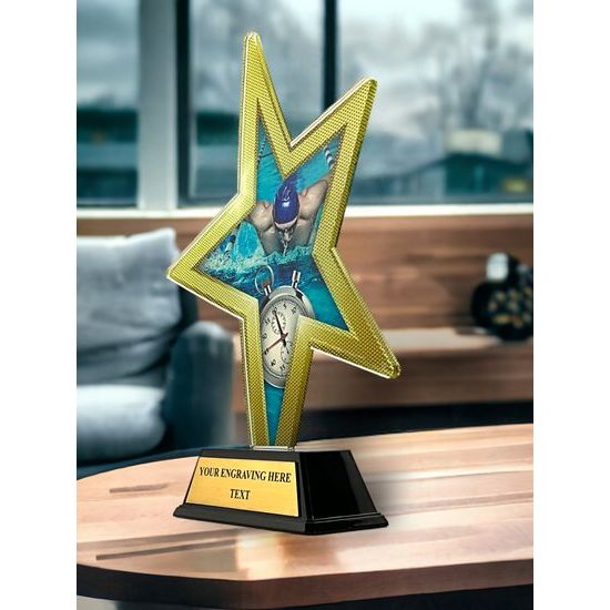 Gold Star Swimming Trophy