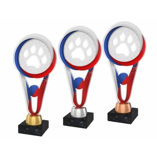 Milan Paw Print Red and Blue Trophy