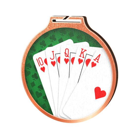 Habitat Playing Cards Bronze Eco Friendly Wooden Medal