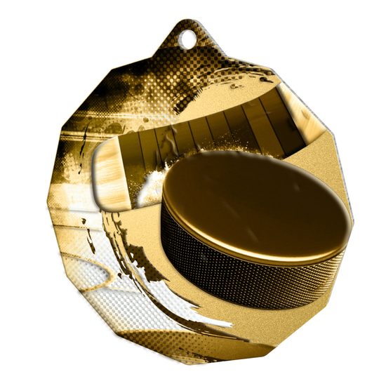 Polygon Classic Stainless Steel Ice Hockey Medal