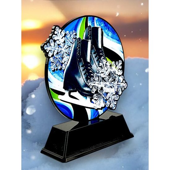 Roswell Black Acrylic Ice Skating Trophy