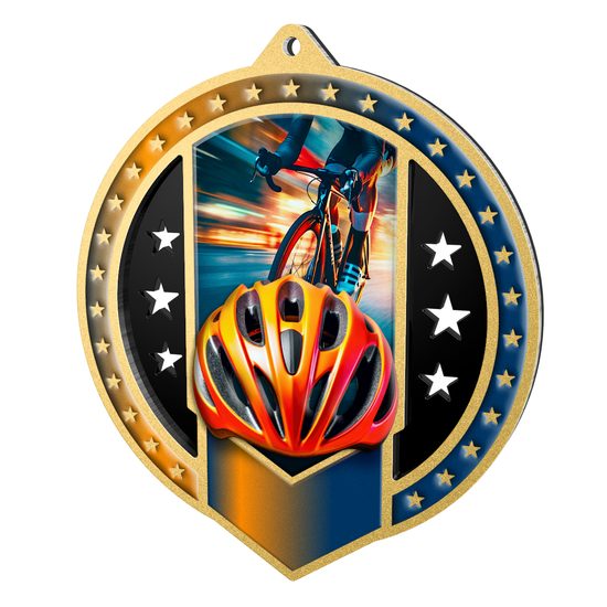 Noir Stainless Steel Cycling Medal