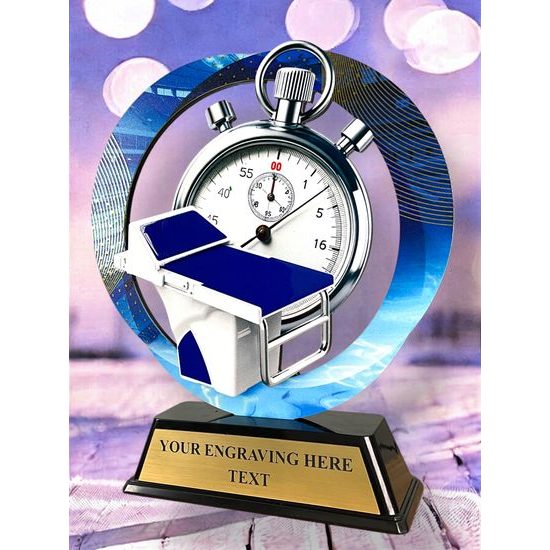 Onyx Stainless Steel Swimming Trophy