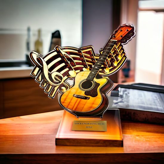 Cannes Printed Acrylic Acoustic Guitar Trophy