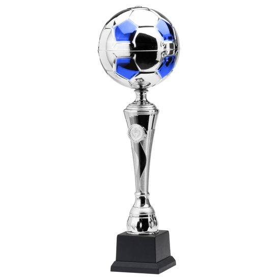 De Bruyne Silver and Blue Soccer Trophy