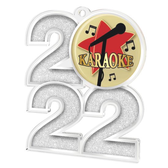 Karaoke 2022 Silver Acrylic Medal