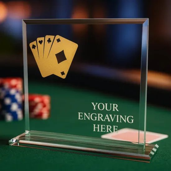 Titanium Glass and Metal Fusion Poker Trophy