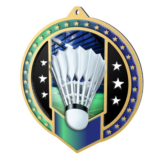 Noir Stainless Steel Badminton Medal