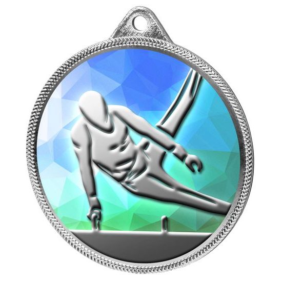 Gymnast Boys Silhouette Color Texture 3D Print Silver Medal