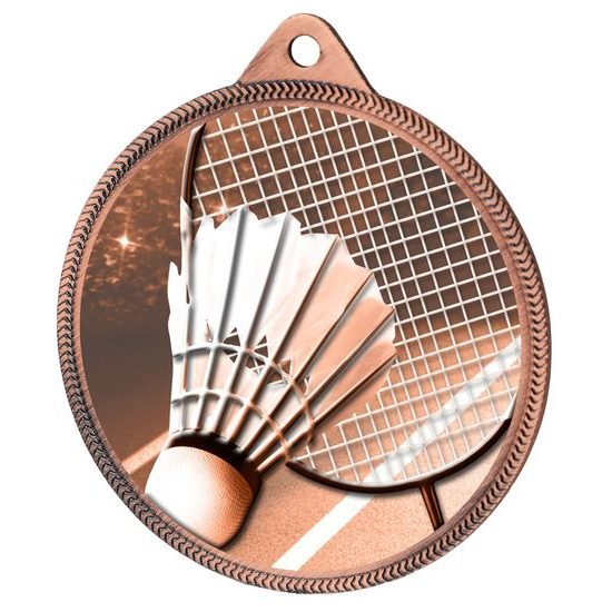 Badminton Classic Texture 3D Print Bronze Medal