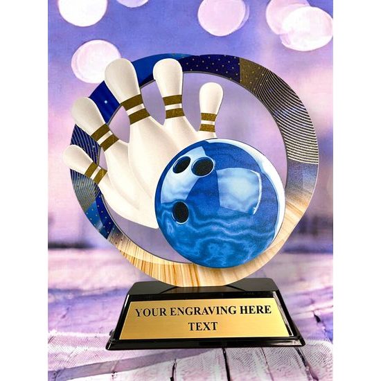 Onyx Stainless Steel Bowling Trophy
