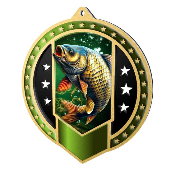 Noir Stainless Steel Fishing 3 Medal