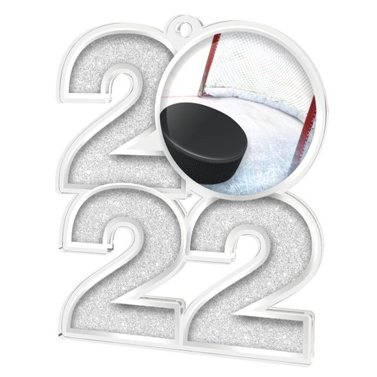Ice Hockey Silver 2022 Acrylic Medal