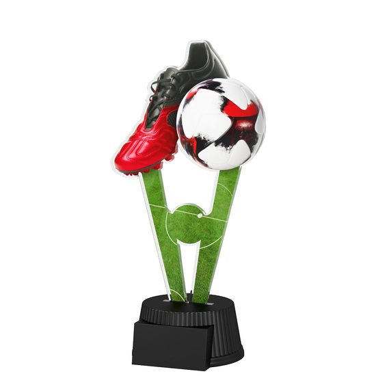 Oxford Soccer Red and Black Boot Trophy