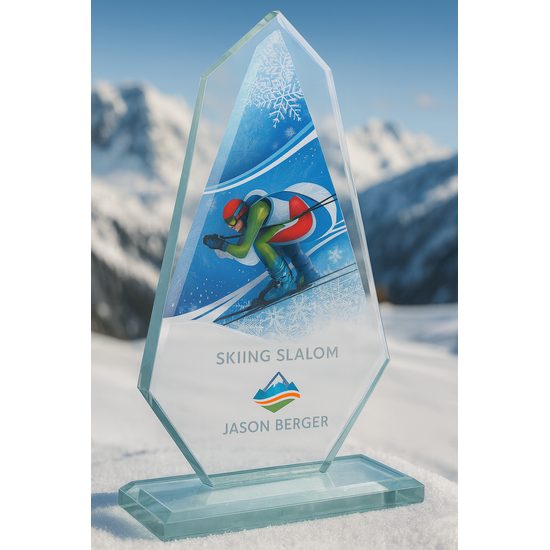 Levita Skiing Color Glass Award