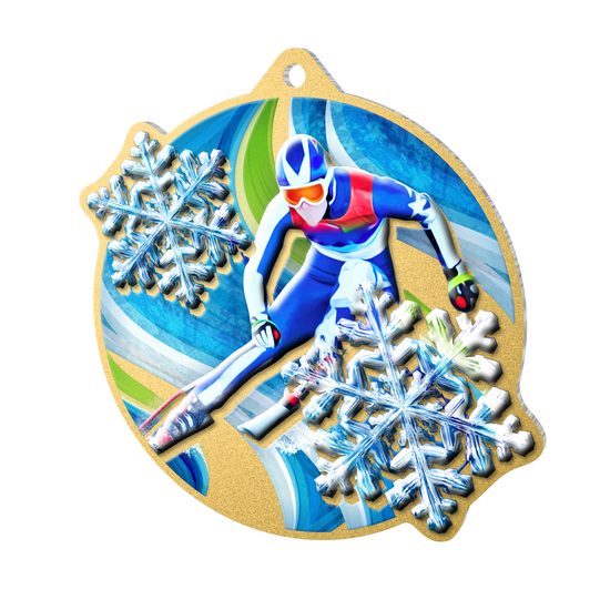 Aurum Stainless Steel Downhill Skiing Medal