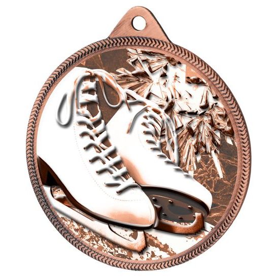 Ice Skating Boots White Classic Texture 3D Print Bronze Medal